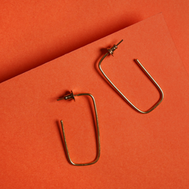 BRASS RECTANGLE HOOPS