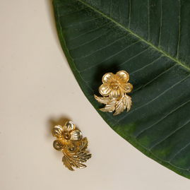 FLOWER WITH LEAF EARRINGS