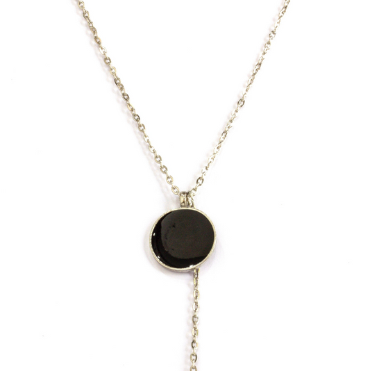 Two Black circle necklace