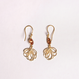 BROWN PEARL DROP EARRINGS