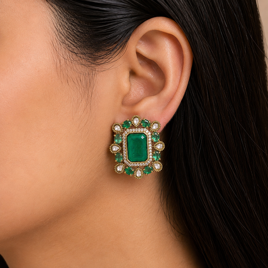 Imperial Emerald Studs