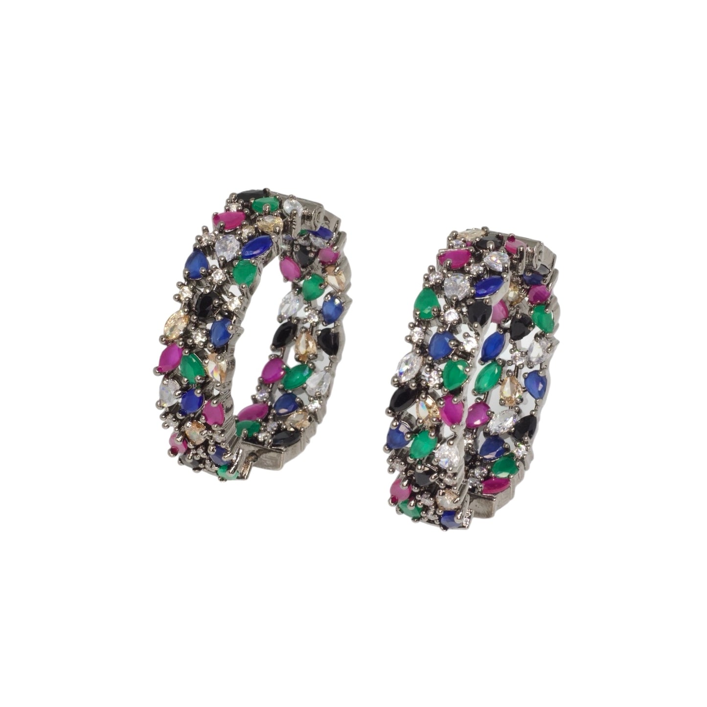 Multicoloured Full Moon Hoops