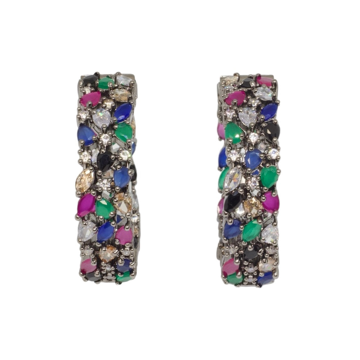 Multicoloured Full Moon Hoops