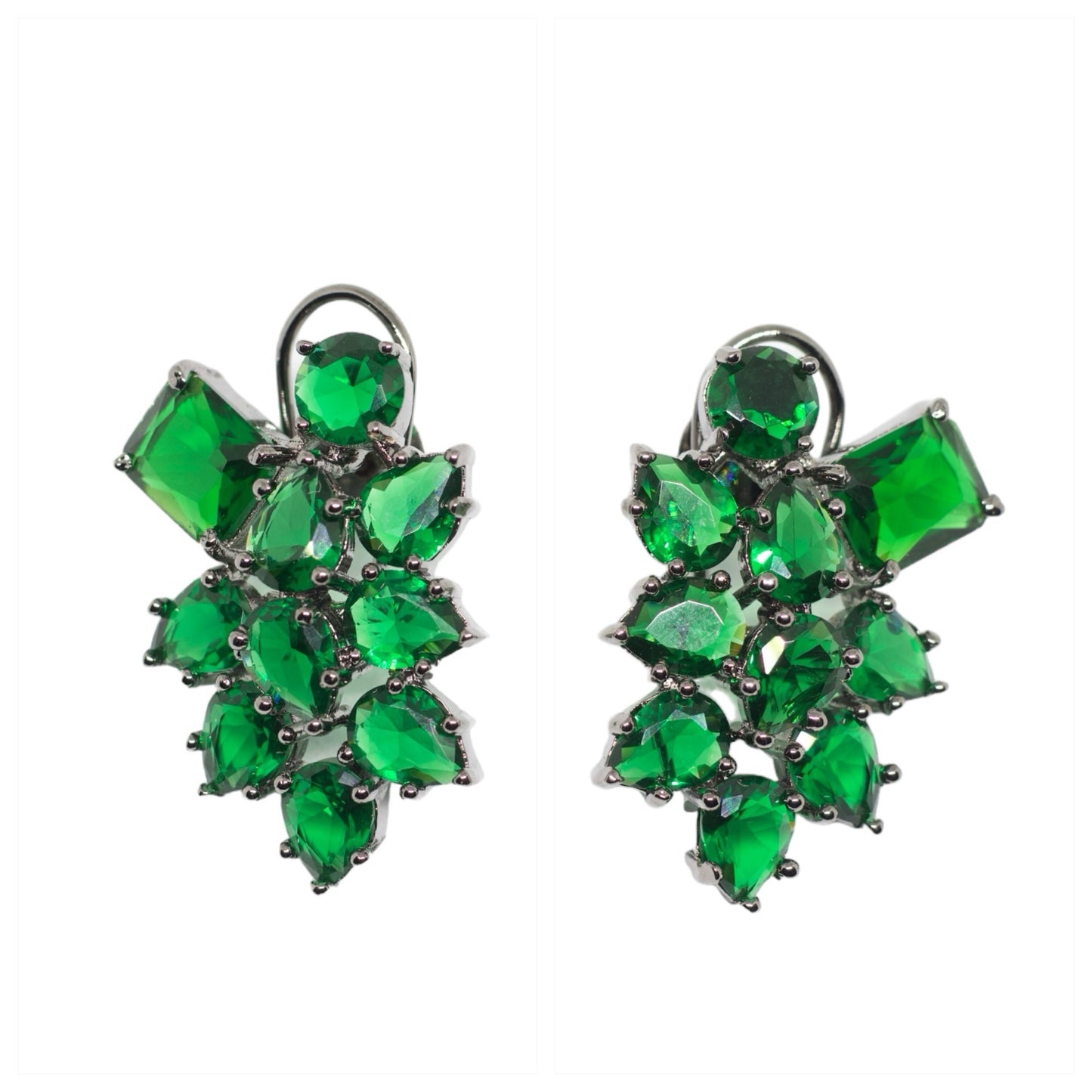 Green Cluster Earrings