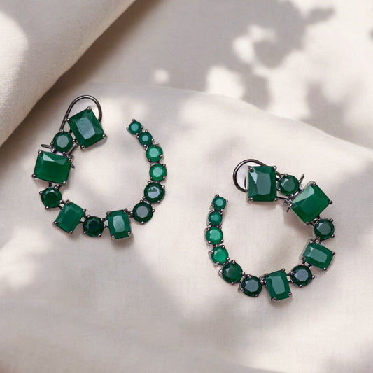 Green Crest Earrings