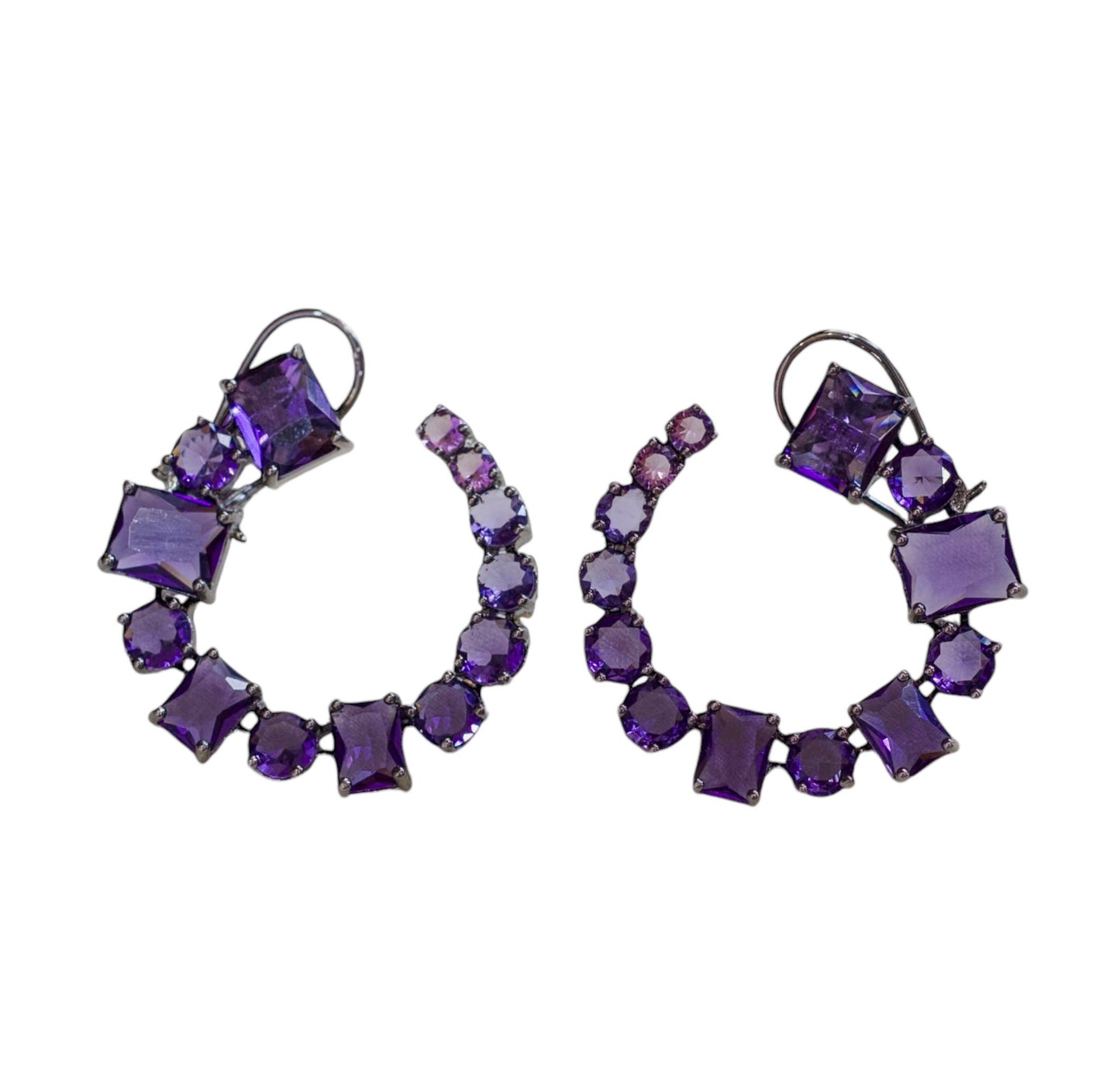 Amethyst Crest Earring