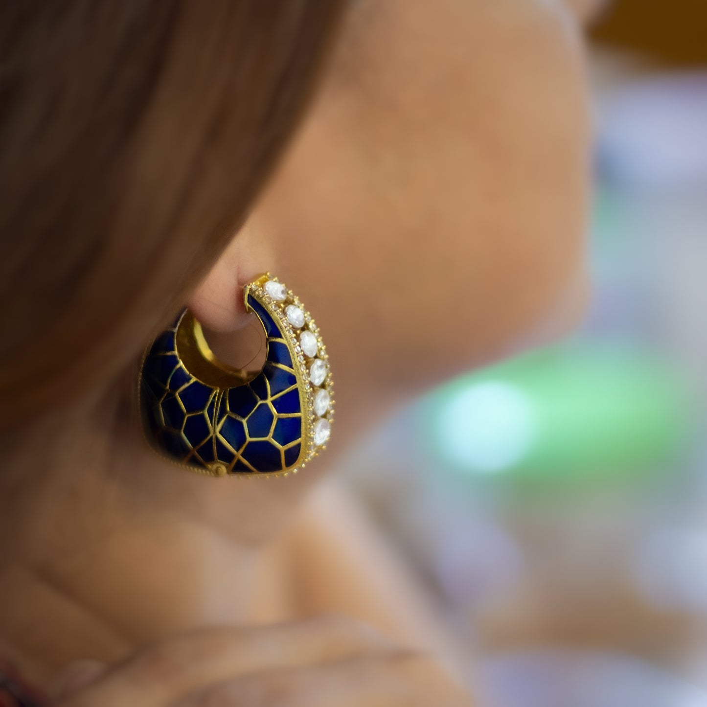 Blue Maharani Earrings