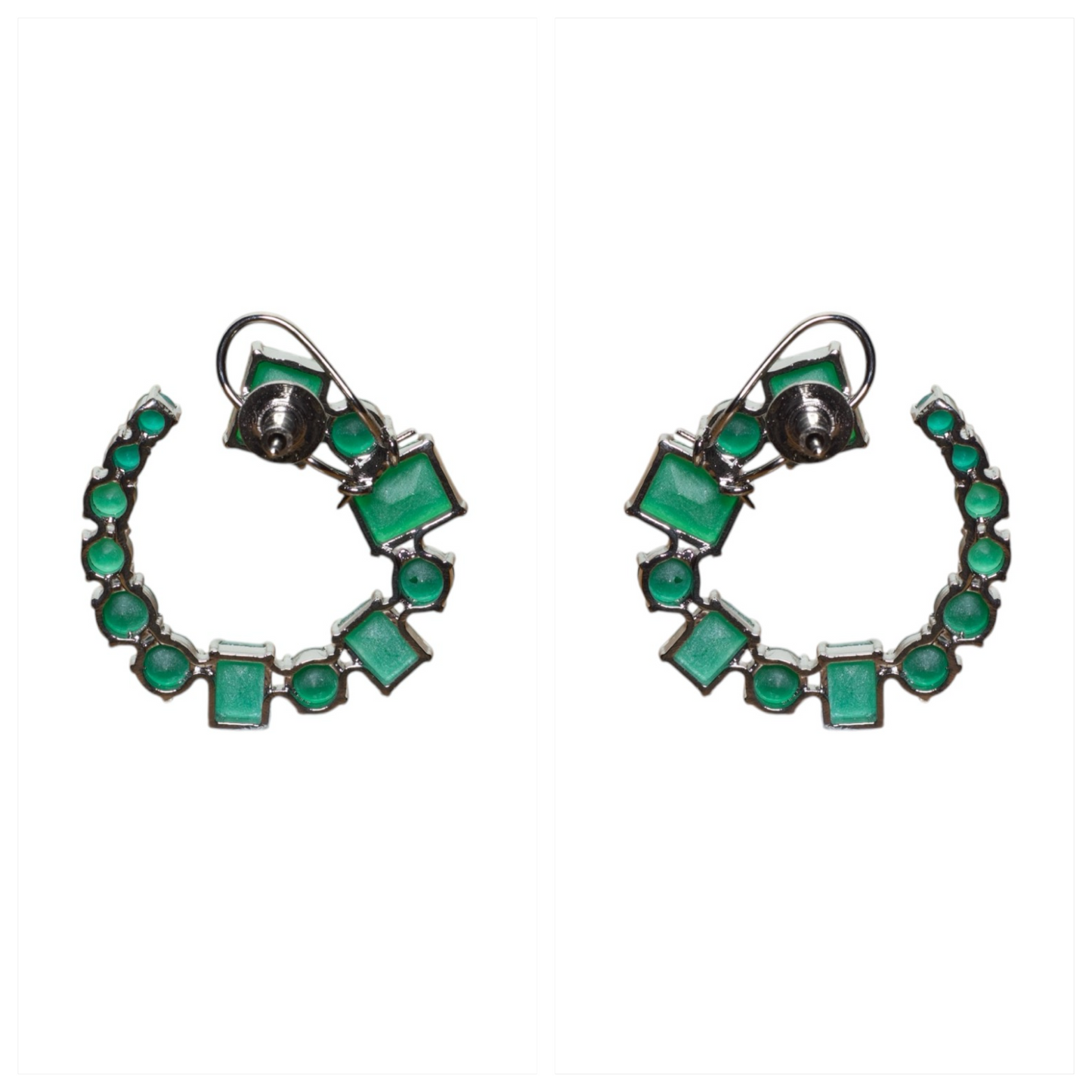 Green Crest Earrings