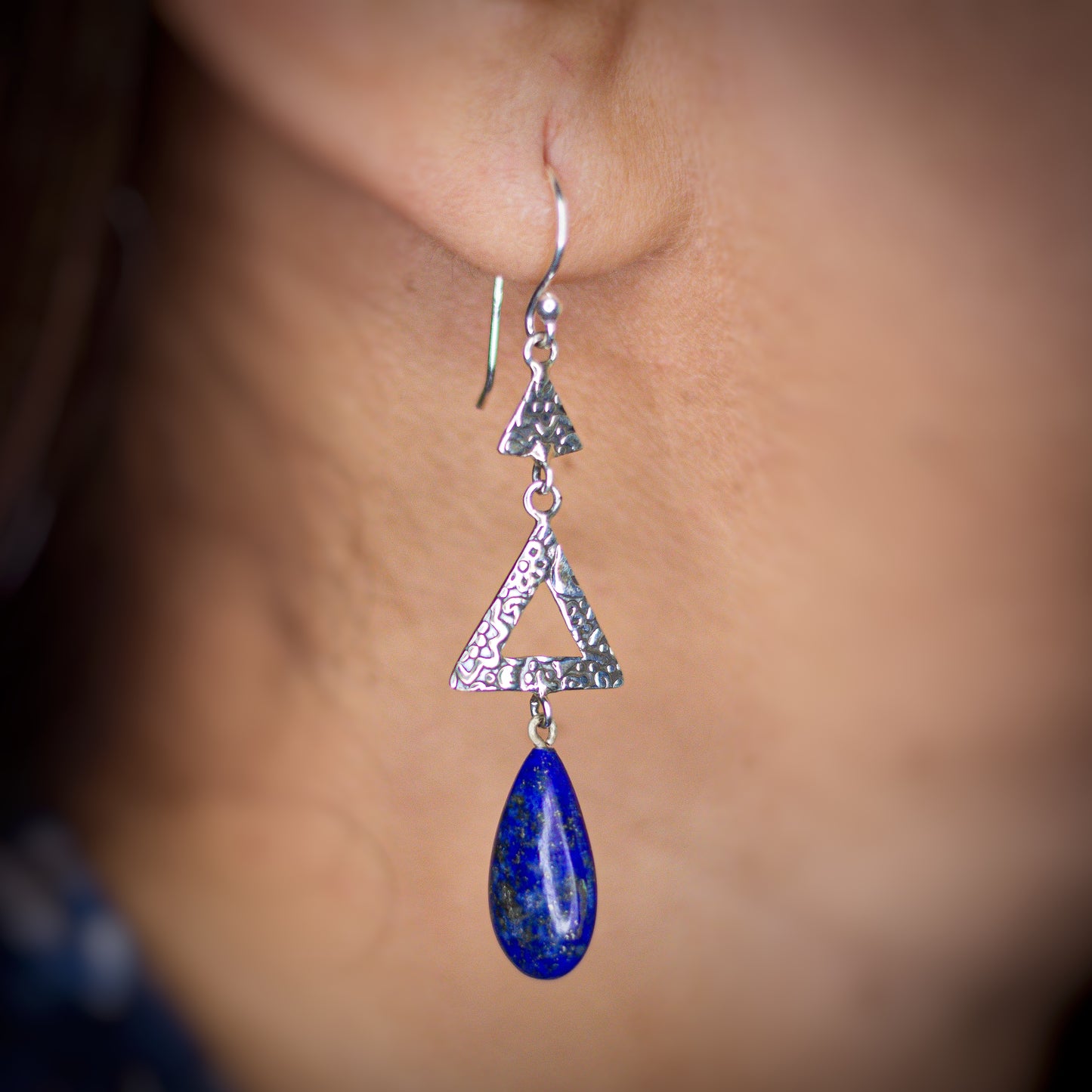 Three Layered Malachite Earring