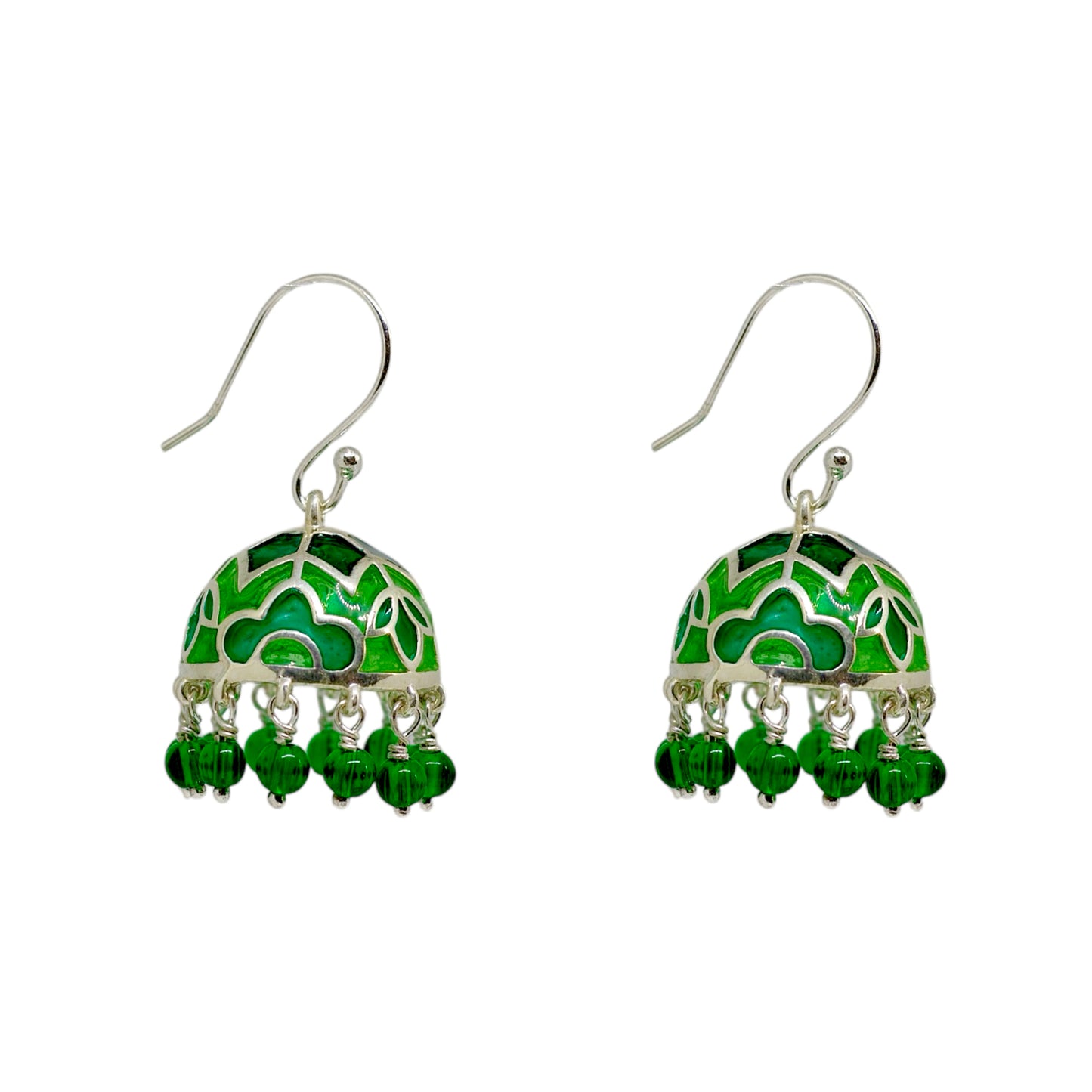 Silver Meena Jhumkis