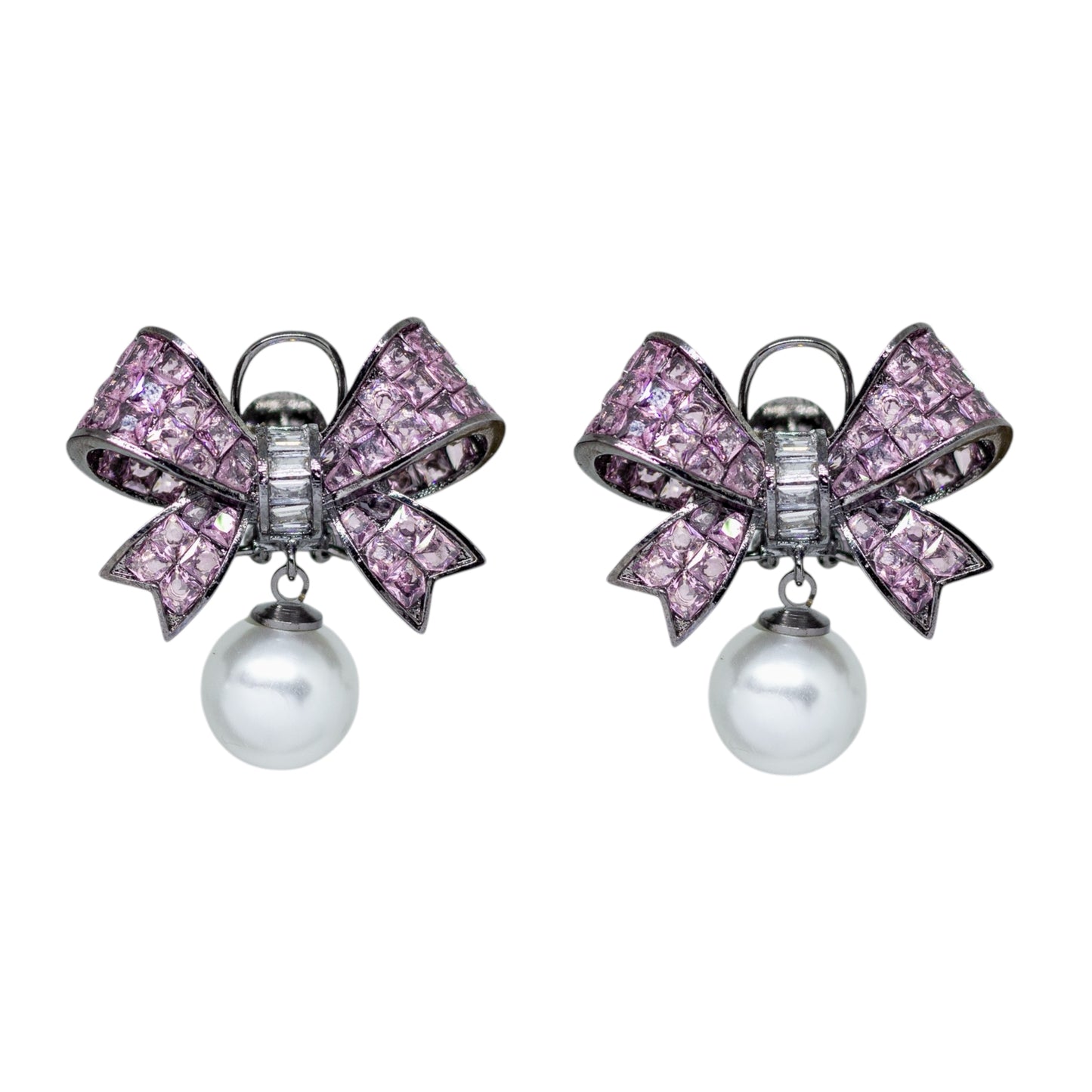 Pink Bow Earrings