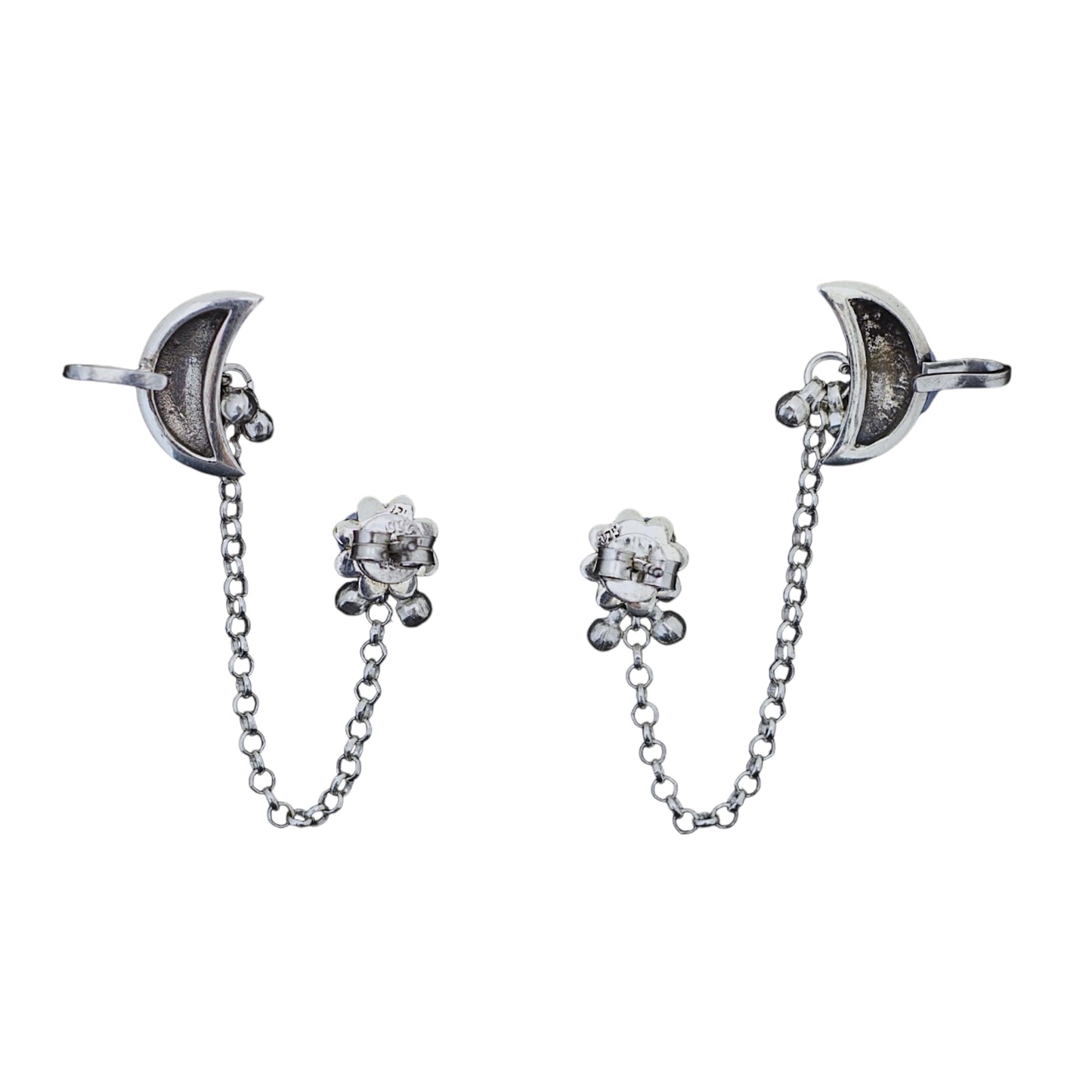 Silver Moon Earcuffs