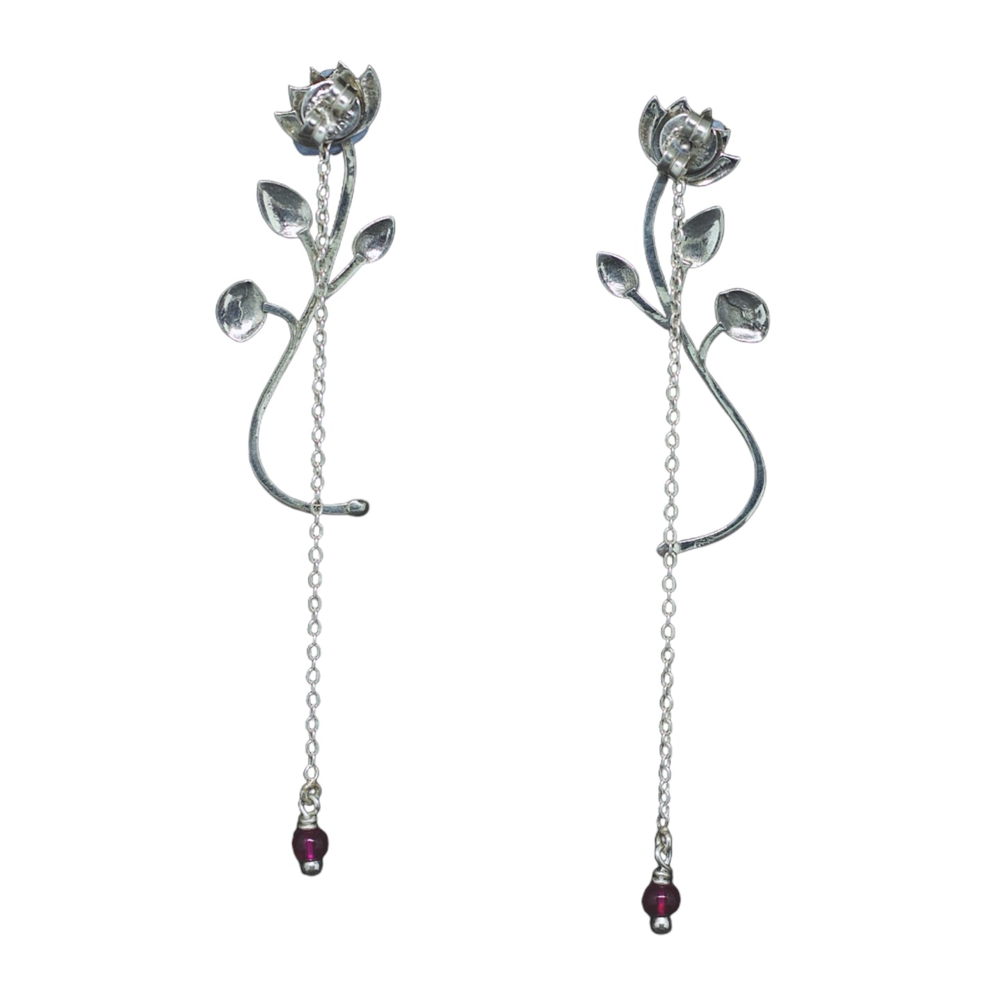 Silver Phool Earrings