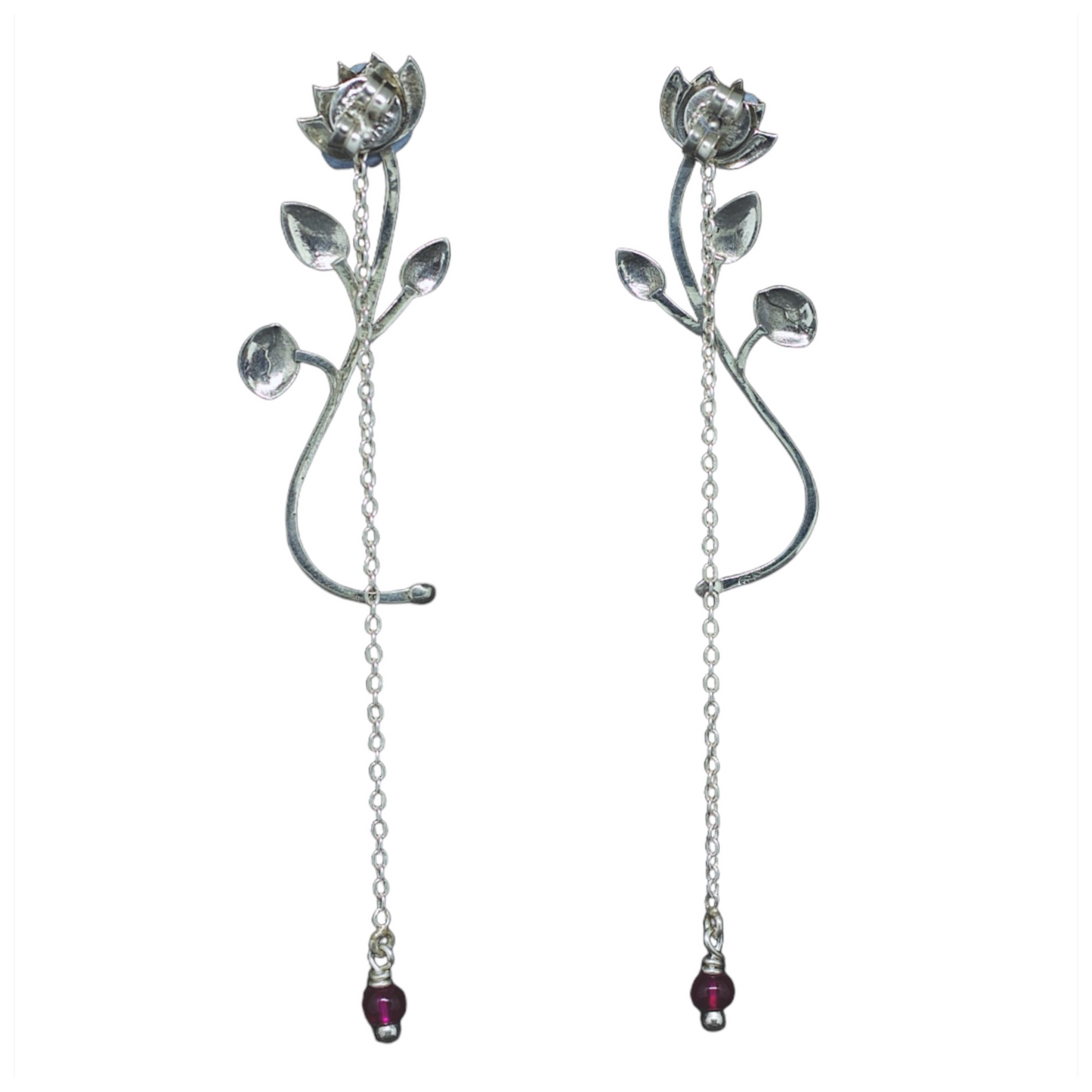 Silver Phool Earrings