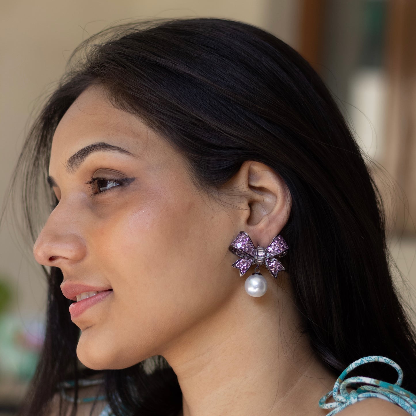 Pink Bow Earrings