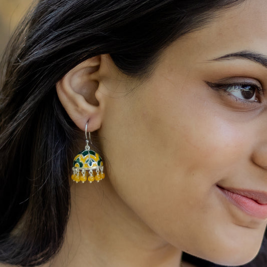 Silver Madhubala Jhumkis