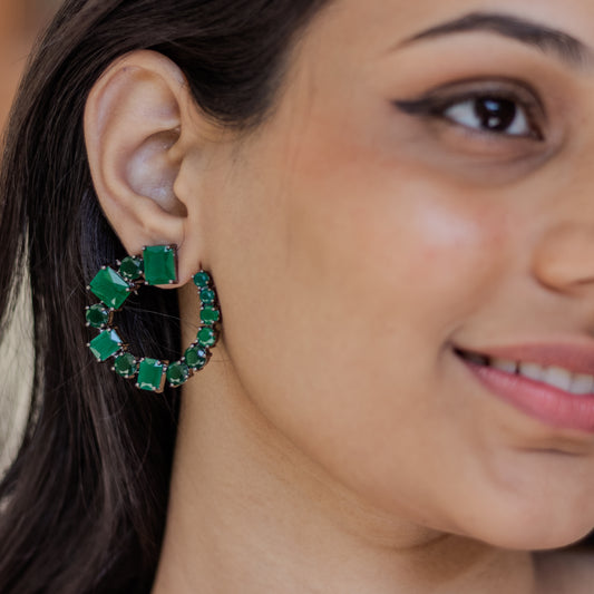 Green Crest Earrings