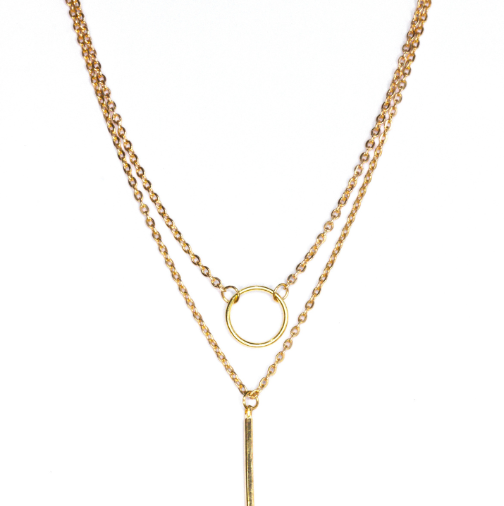 Circle and a stick Necklace