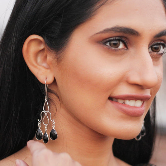 Black Onyx Sterling Silver earring