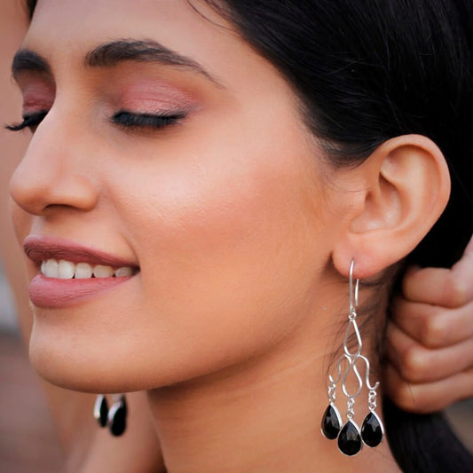 Black Onyx Sterling Silver earring