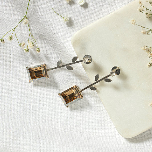 Swarovski Golden Yellow Leaf Earring