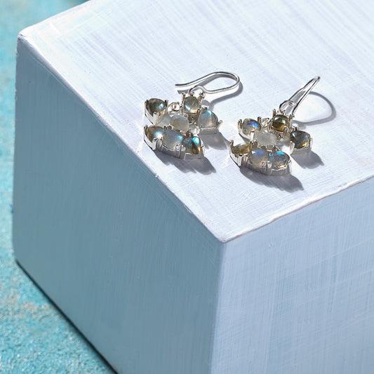 7 Stones Labradorite Sterling Silver Earring