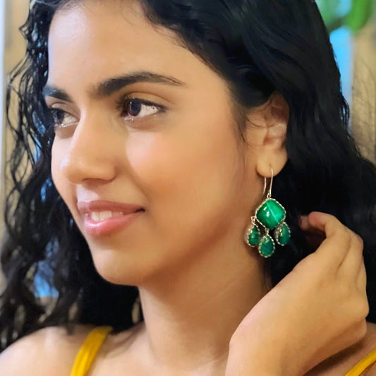 Malachaite Sterling Silver Earring