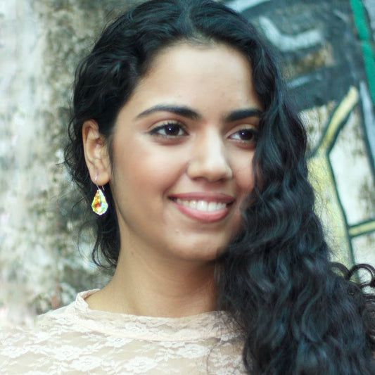 Swarosvki Stone - AB Crystal - Silver Finish Earring