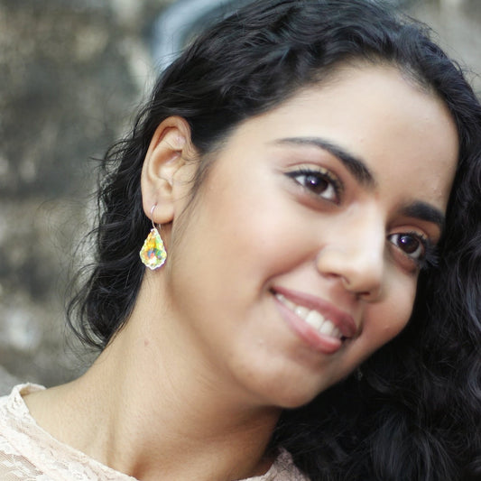 Swarosvki Stone - AB Crystal - Silver Finish Earring