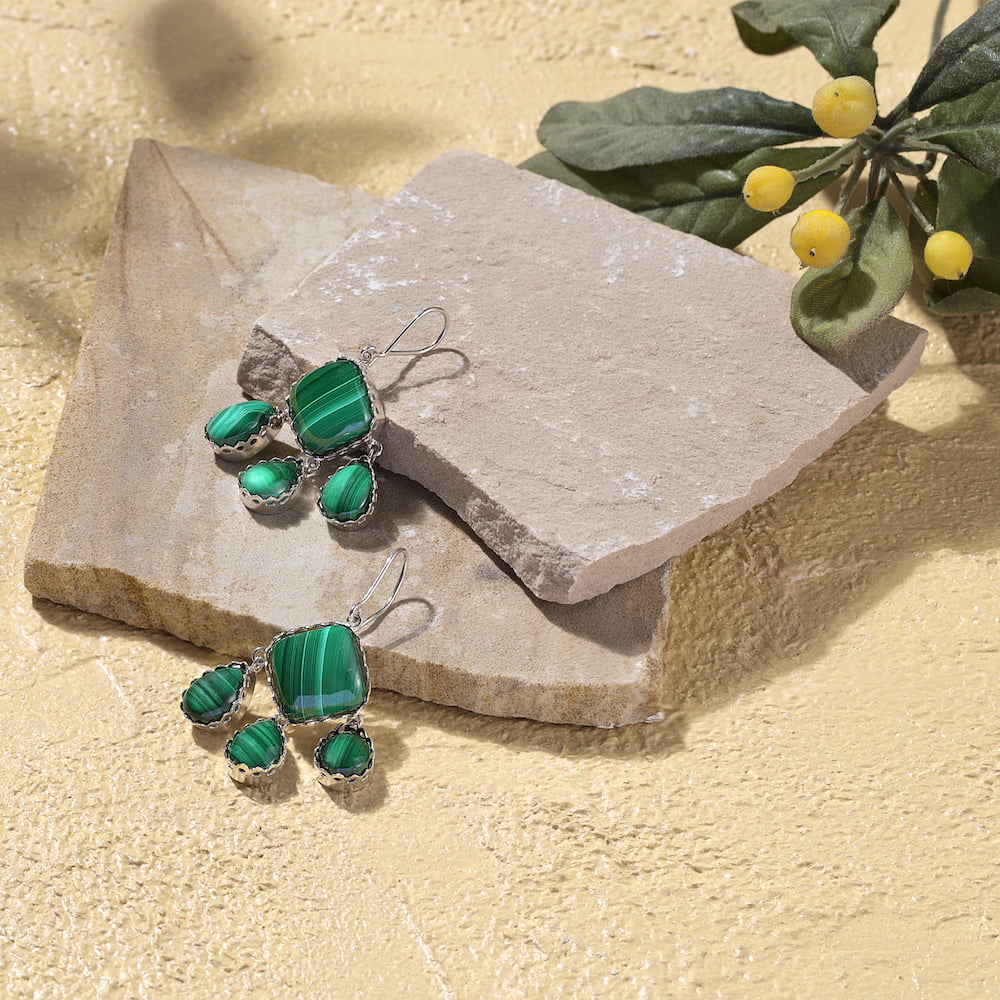 Malachaite Sterling Silver Earring