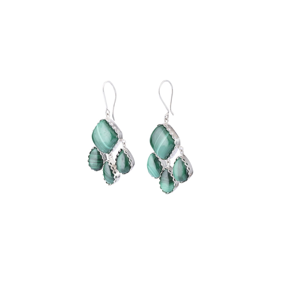 Malachaite Sterling Silver Earring