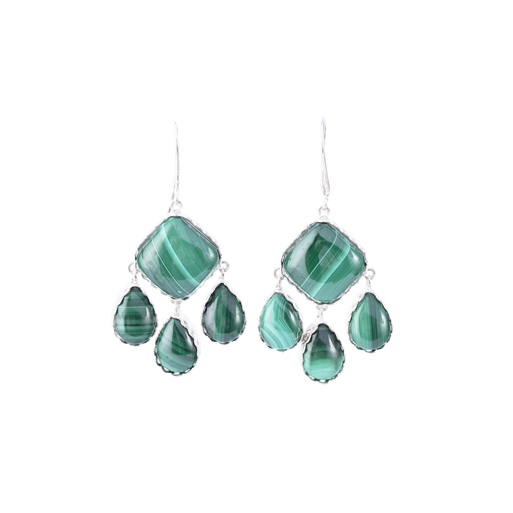 Malachaite Sterling Silver Earring