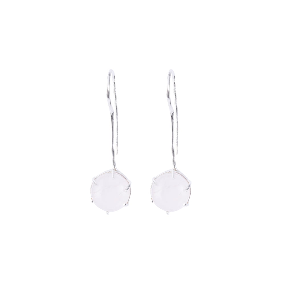 Rose Quartz Long Sterling Silver Earring