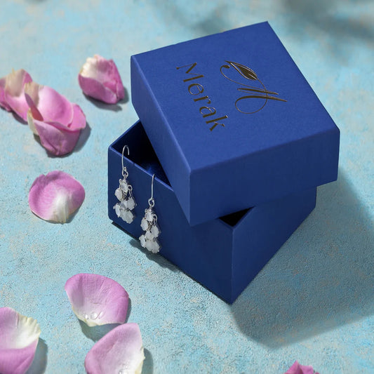 7 Stones Moon Stone Sterling Silver Earring