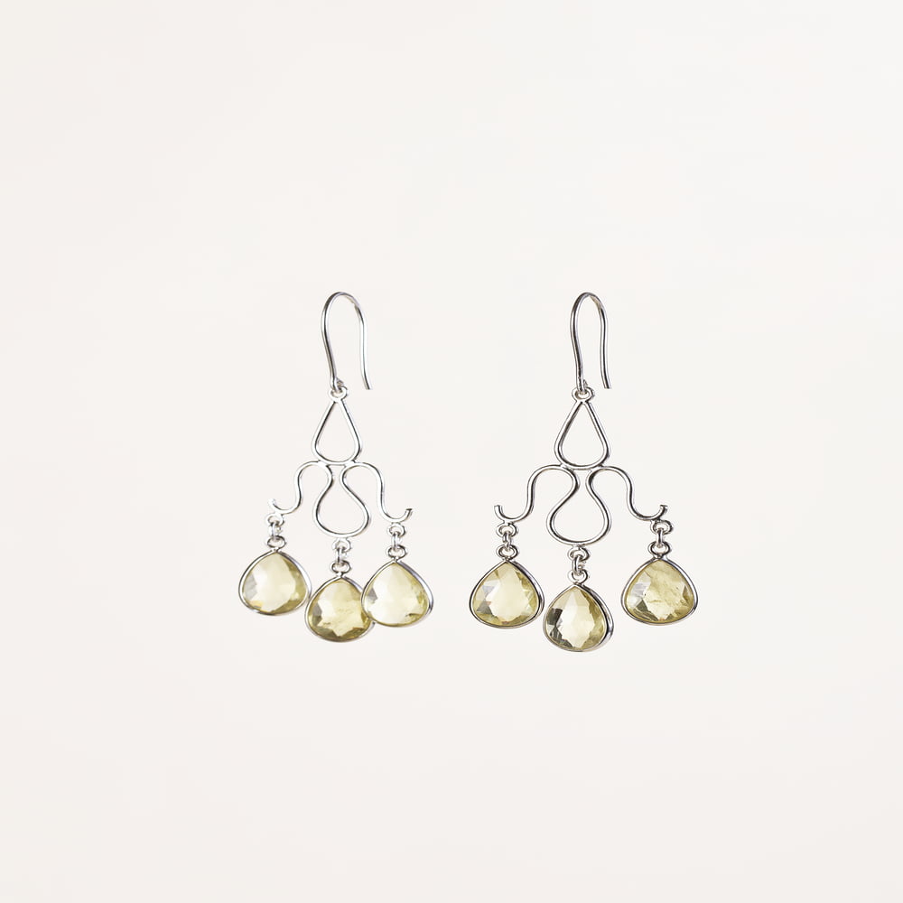Lemon Citrine Sterling Silver Earring