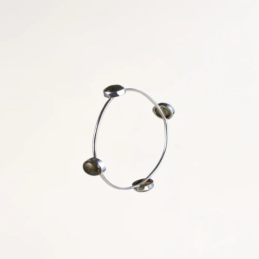 4 Stones Labradorite Silver Bracelate