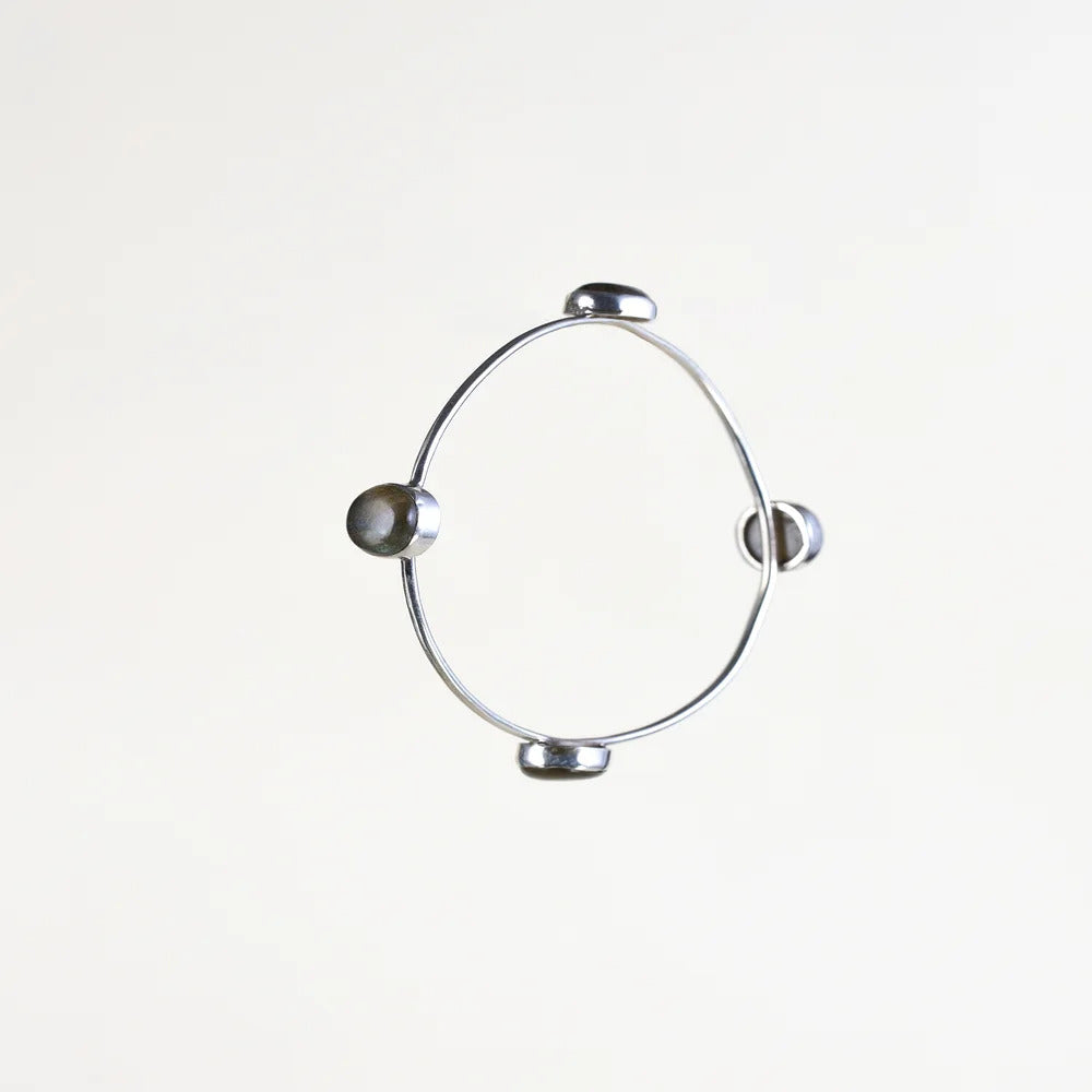 4 Stones Labradorite Silver Bracelate