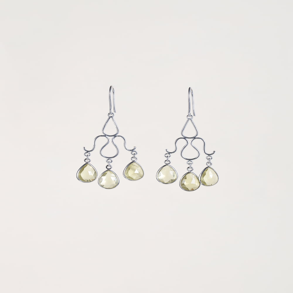 Lemon Citrine Sterling Silver Earring