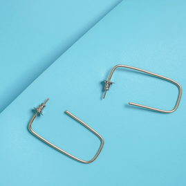 BRASS RECTANGLE HOOPS