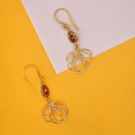 BROWN PEARL DROP EARRINGS