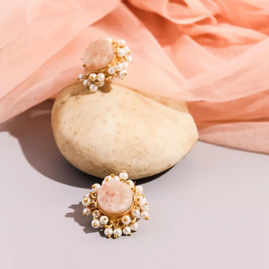 Peach Stone Earrings