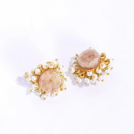 Peach Stone Earrings