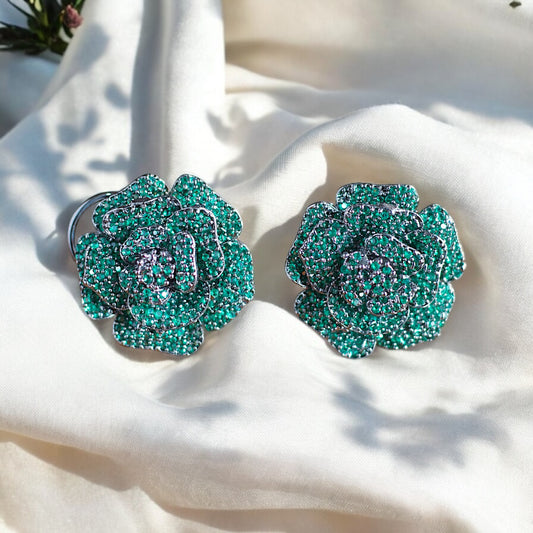 Emerald Rose Earrings