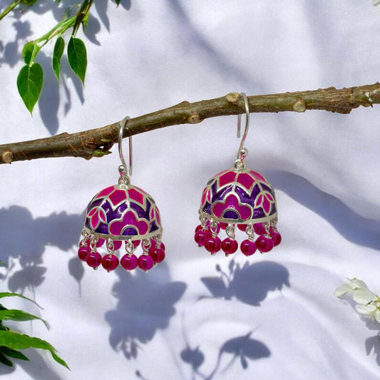 Silver Nargis Jhumkis