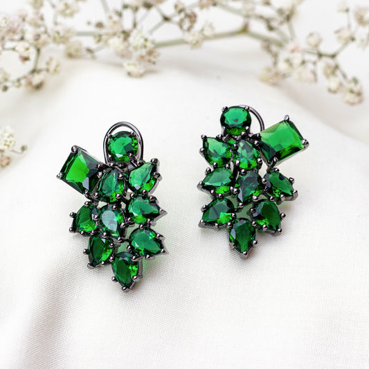 Green Cluster Earrings