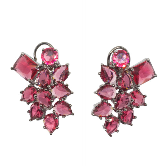 Pink Cluster Earrings