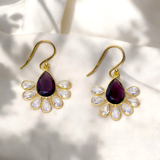 Amethyst petal earring