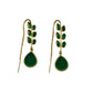 Emerald leafy drop sui dhaga earrings