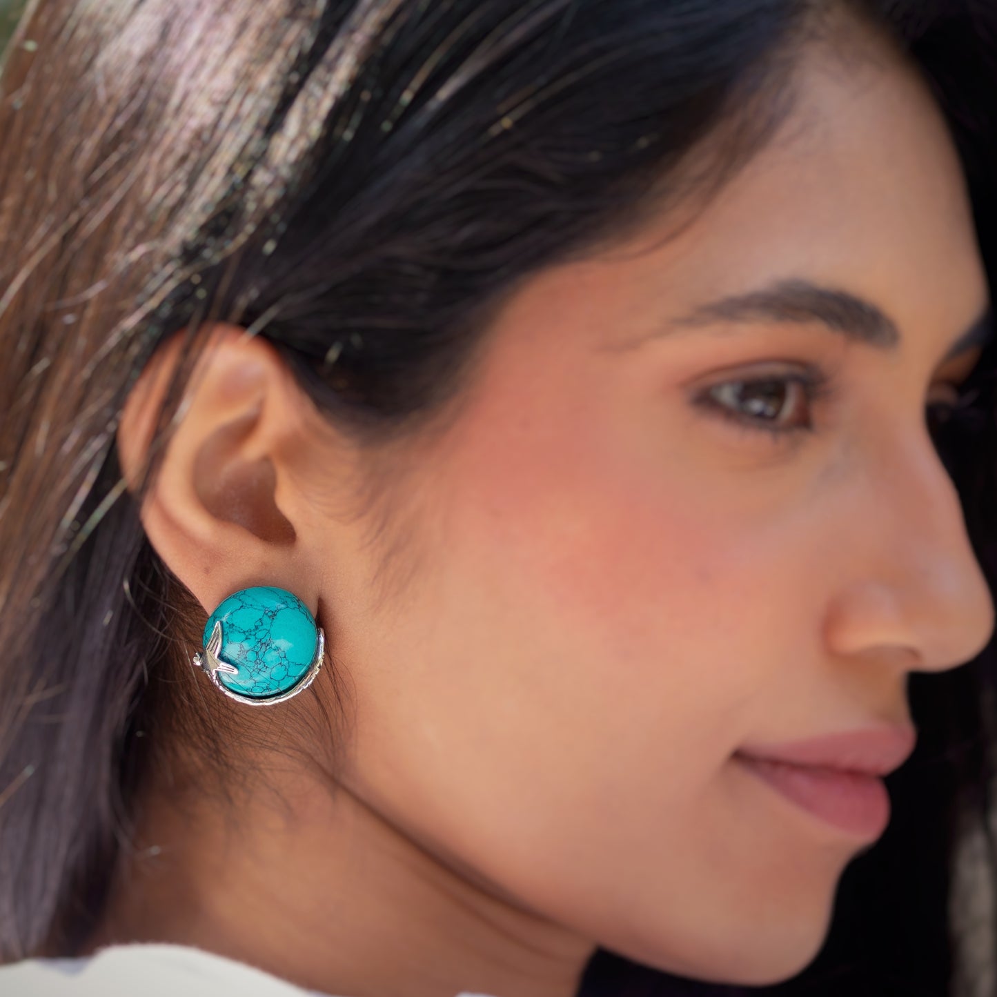 Turquoise Fish Studs