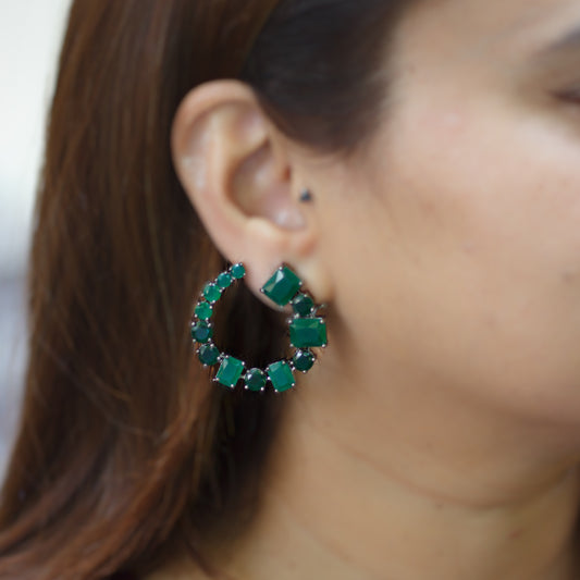 Green Crest Earrings